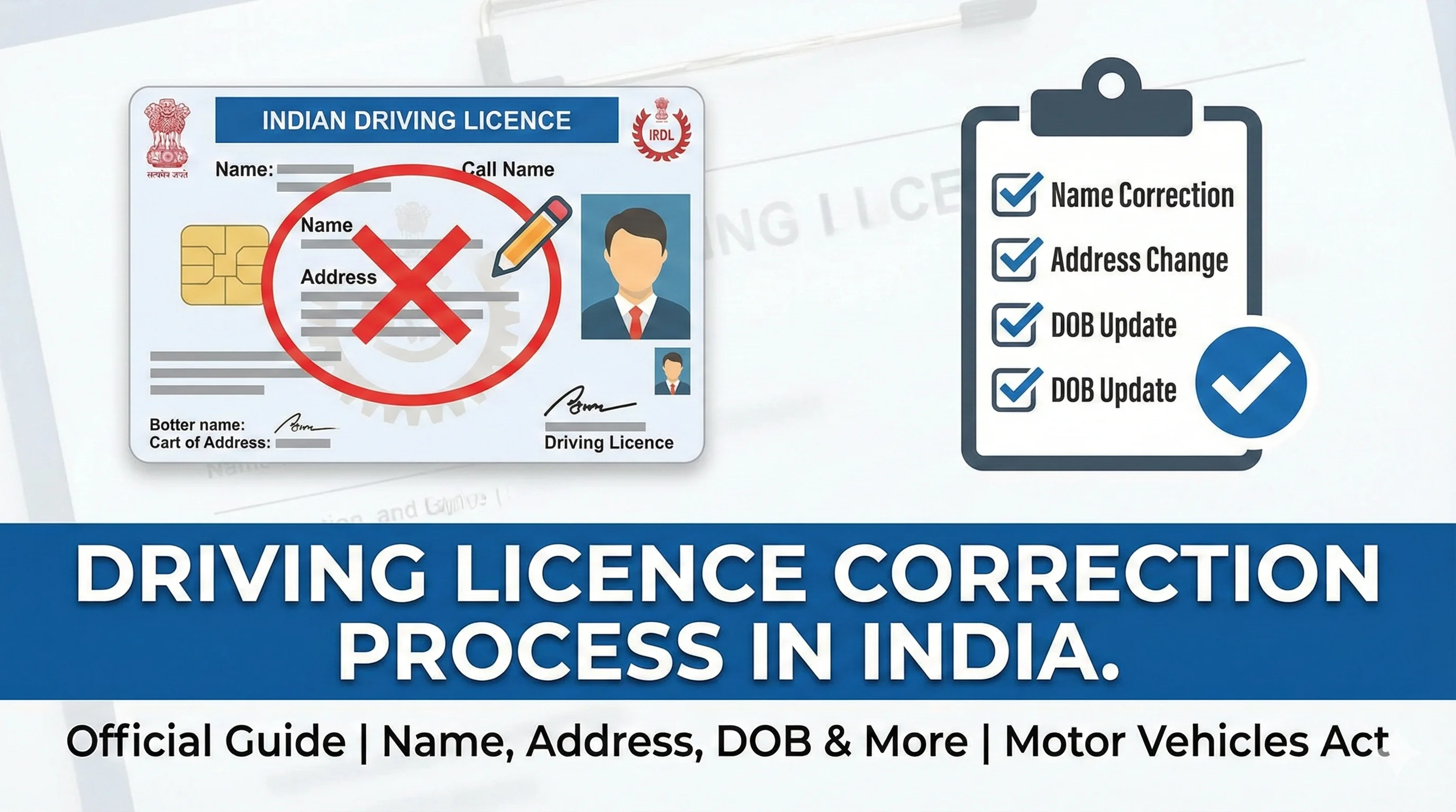 Driving Licence Correction Process - Name, DOB, Address Fix (India)